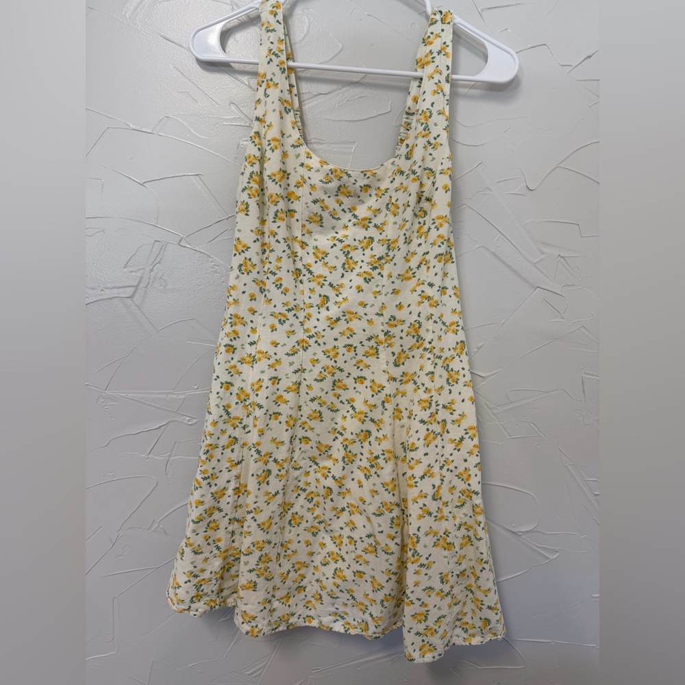Japna Yellow Floral Easter Mini Dress